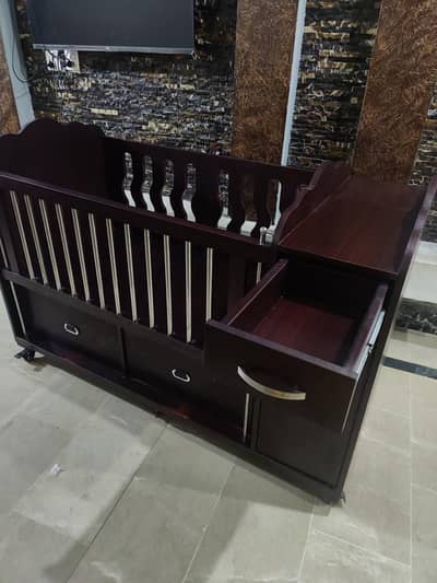 Wooden baby cot with cabinets and tyre,baby crib,bassinet 03237133093