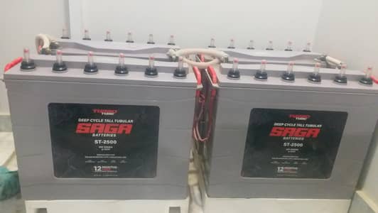 Brand saga 250 ah . 4 batteries good backup jusk like new