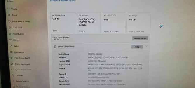 Gaming PC For sale Hp Core i7 4th Gen