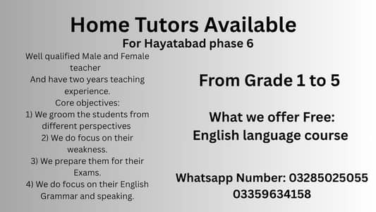 Home Tutors Available