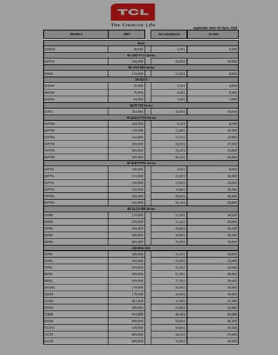 TCL led in installment