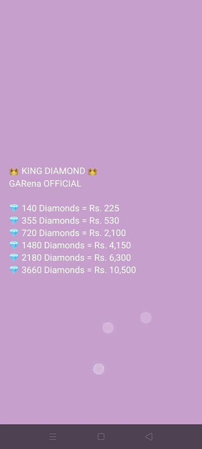 FF diamond instant free 720 diamond