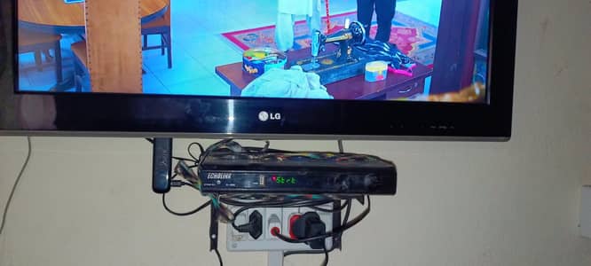 2 dish with digital receiver with wire with 2 LNB
