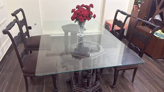 Glass top dinning table