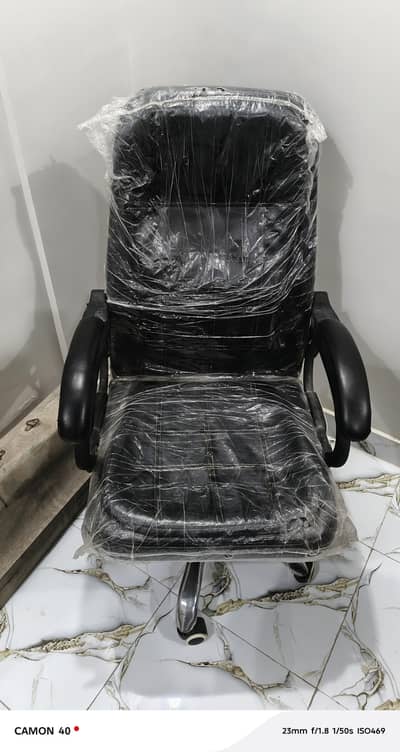 Black Leather and Wood Chairs