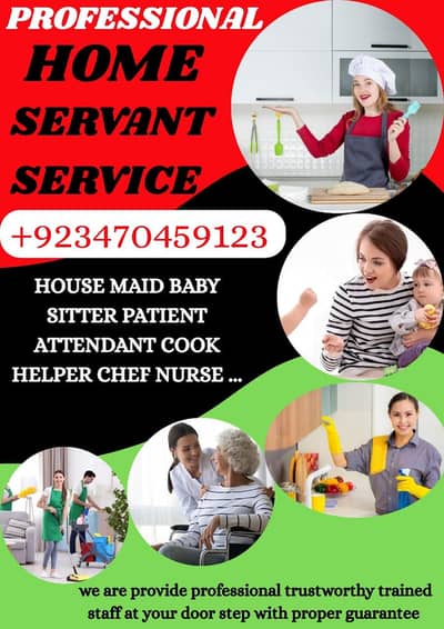 PROFESSIONAL MAID BABY SITTER PATIENT ATTENDENT COOK HELPER CHEF