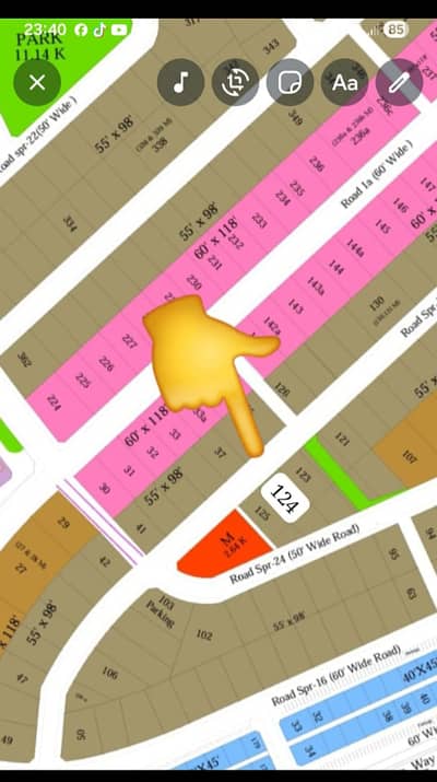 2 Side Road Facing 884 Sqyards Plot For Sale