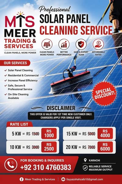 Solar  Cleaning Karachi