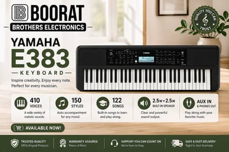 Yamaha E383 Keyboard | Yamaha Official | Keyboards | Piano | Electric