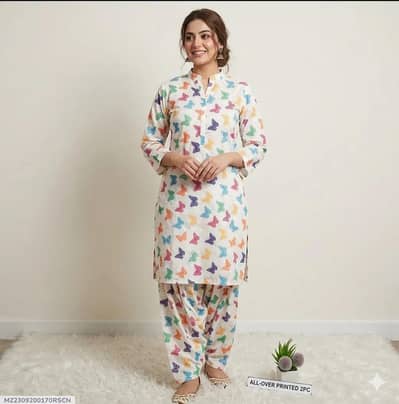 Pakistani Printed 2-Piece Shirt & Trouser Set