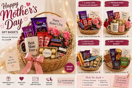 Customised Gift Baskets for Mother's day, Chocolate Box, Bouquet