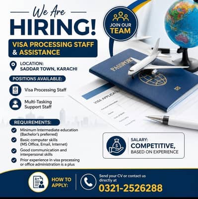 We Are Hiring – Visa Processing Staff & Multi-Tasking Roles
