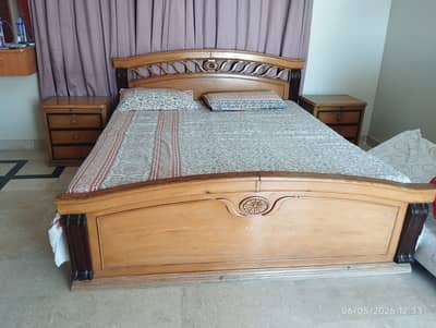Bed with side tables along with matters for sale