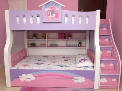 Bunk bed with Mattrees | Kid wooden bunker bed | Baby | Double| Triple