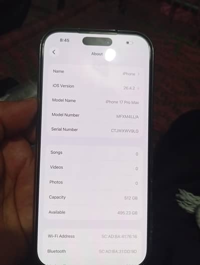 iPhone 17 pro max lla 512