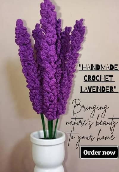 Handmade Crochet Lavender | Aesthetic Room Decor | Artificial Flowers