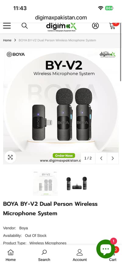 Boya By-V2 Wireless dual Microphones