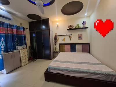 Double bed with mattress and 2 side tables