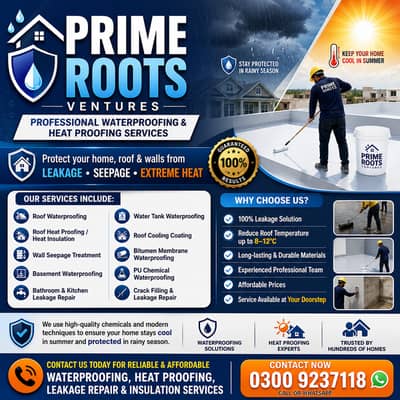 Waterproofing & Heat Proofing building repair Services in Karachi
