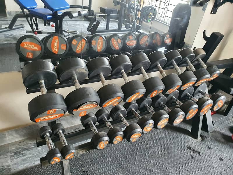 Dumbbells / Weight plates / Rowing/Pulling machine / Bench / Bars 0