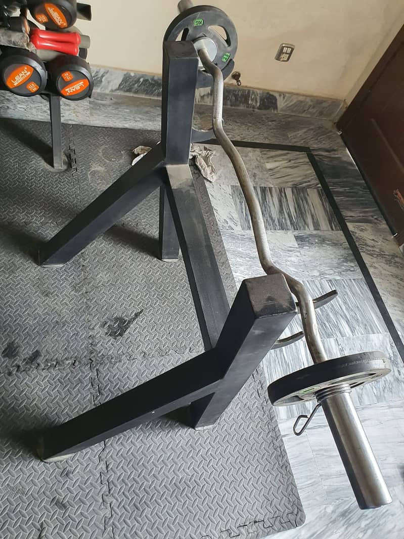 Dumbbells / Weight plates / Rowing/Pulling machine / Bench / Bars 10