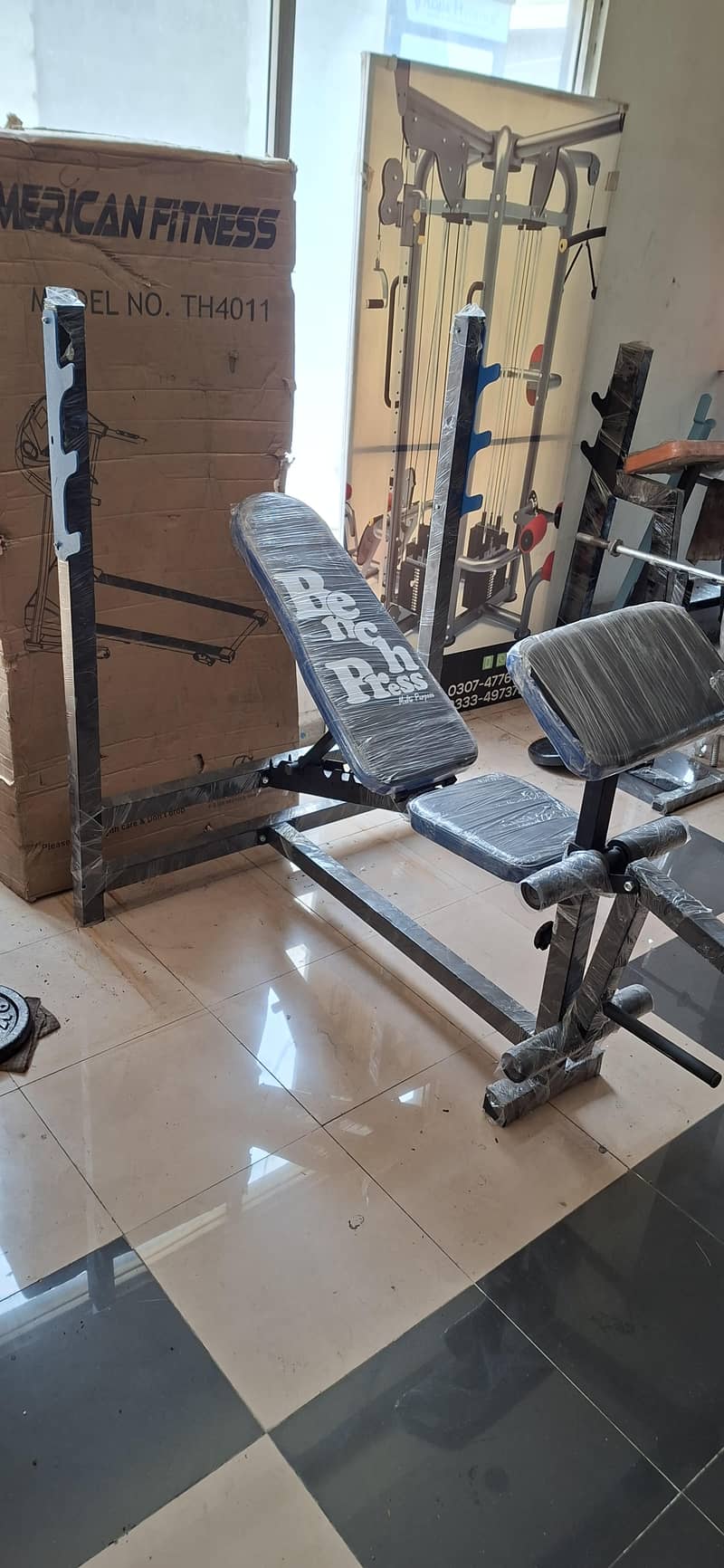 Exercise Bench Press|Dumbbells| Plates | Rods | Multi Bench 6