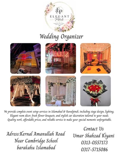 wedding organizer Elegant Petals Islamabad & Rawalpindi
