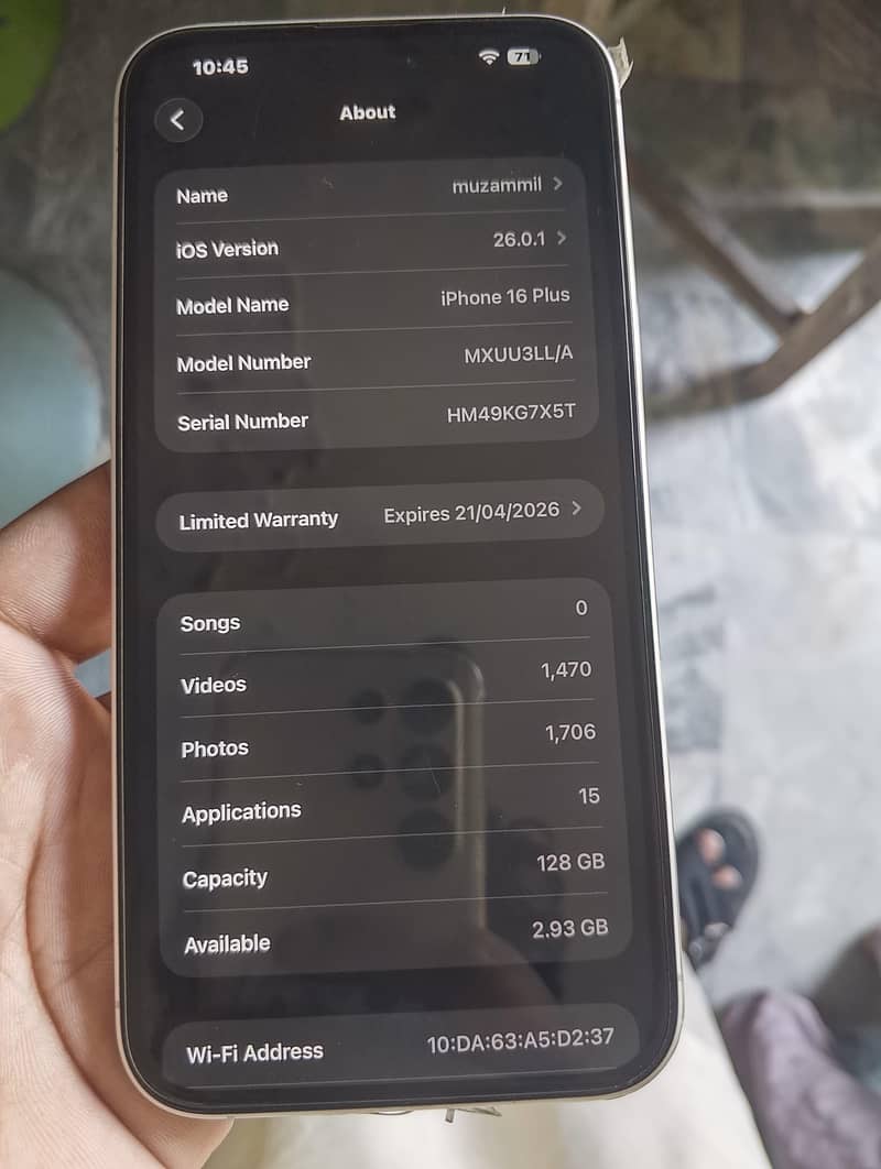 iphone 16plus 128jb 0