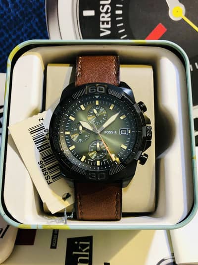 FOSSIL GREEN DIAL-NEW WATCH WITH BOX-SEIKO CITIZEN CASIO OMAX ARMANI