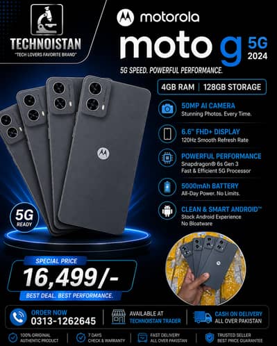 Moto G 5G 2024 Non PTA | 4GB RAM 128GB Storage | Budget 5G Smartphone