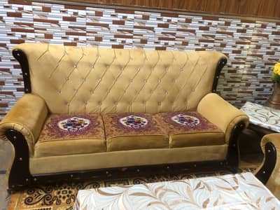 Luxury Pure Wood Sofa Set 6 Seater – Master Foam & Premium Fabric