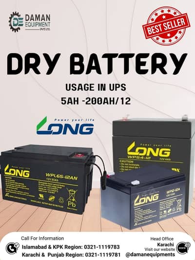 Dry Battery 150ah with 9 months warranty