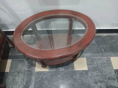 3 pice wooden table nd mirror top