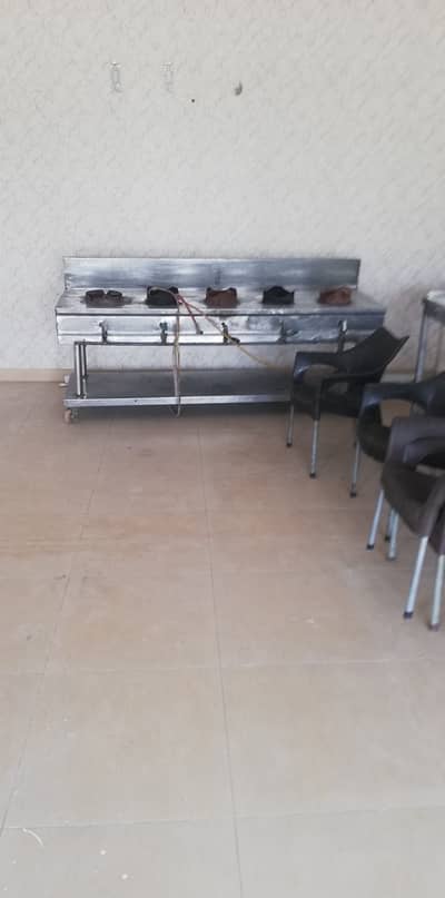 5 Burner Stove and steel table