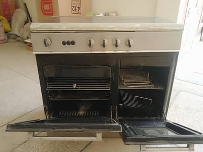 stainless steel Gas cooking range with double oven