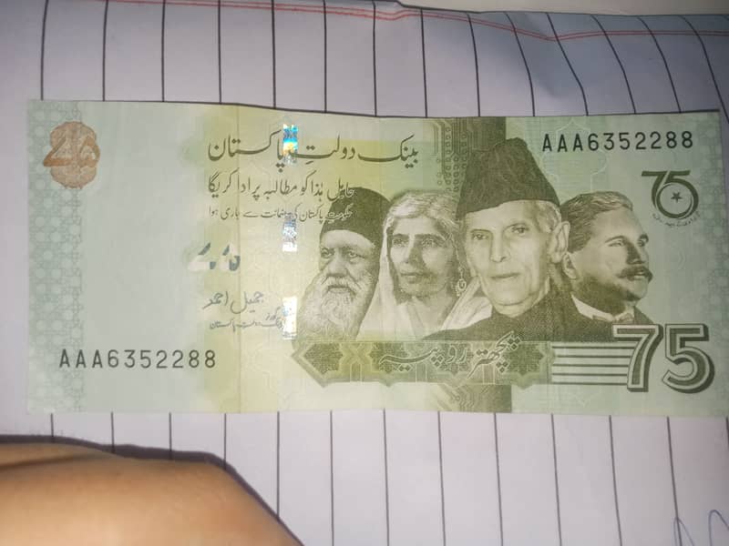 Special 75 rupees Independence note 0