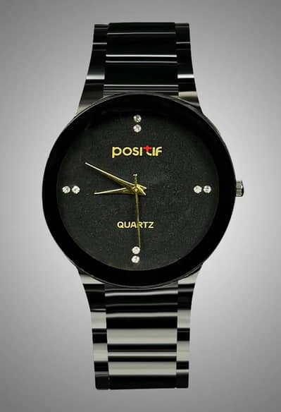 Positif Black Quartz Watch – Stylish & Elegant