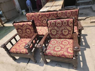 pur wood sofa set new condition foam+dhancha
