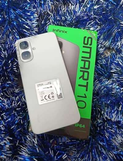 Infinix smart 10 fresh mobile with box with charger