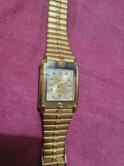 SWISTAR 22K ELECTROPLATED QUARTZ MOVEMENT WATCH