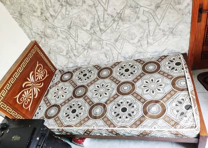 Single Wooden Bed with Mattress – Like New Condition 9/10  Description