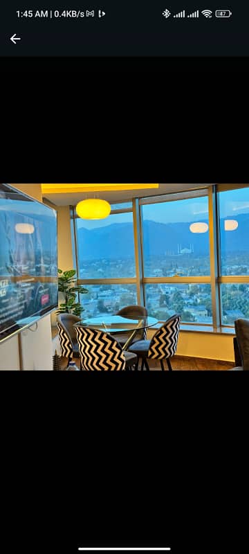 1 BED LUXURY FURNISH APARTMENT AVAILABLE TONIGHT BASIS WEEKLY BASIS FOR RENT IN ISLAMABAD CENTURIES MALL