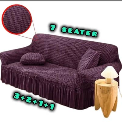 7 Seater Cover Purple Textured jursey Fabric