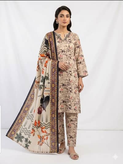 lawn 3 pc suit with embroidery ( Eid Collection )