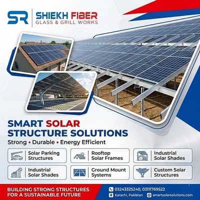 Solar panel mounting structure | solar structure works | iron Works