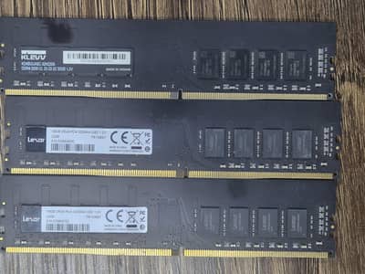 1x Klevv 3200Mhz 32 Gb 2x lexar 3200mhz 16Gb