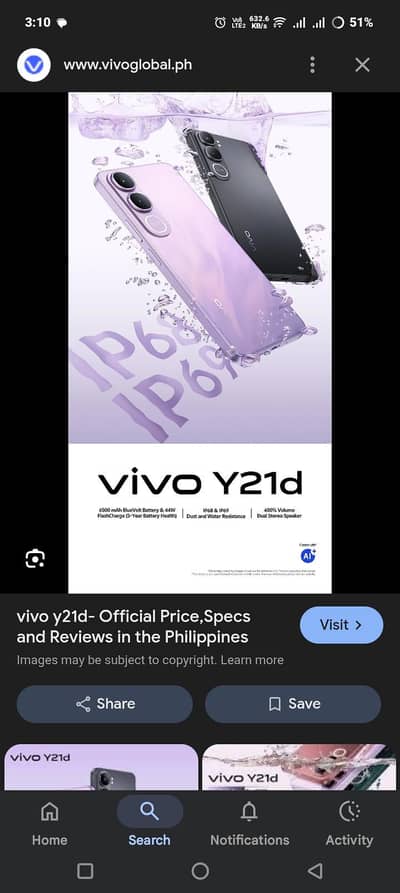 vivo y91D 4 month used