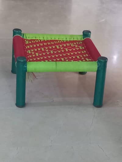 Set of 5 Traditional Hand-Woven Mini Charpais / Peedhas