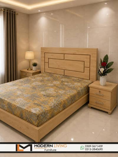 King Bed With 2 Side Tables Best Quality In Your Choice Colours