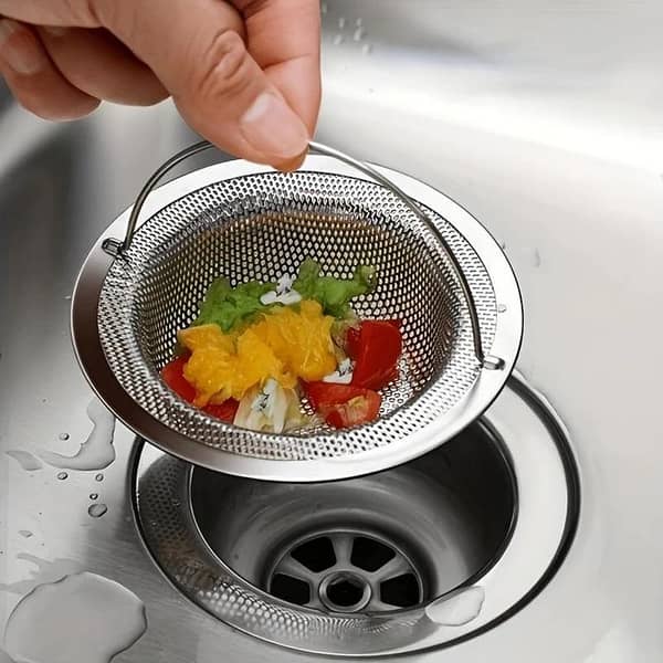 Stainless Steel Sink Strainer with Handle for Kitchen and Washroom